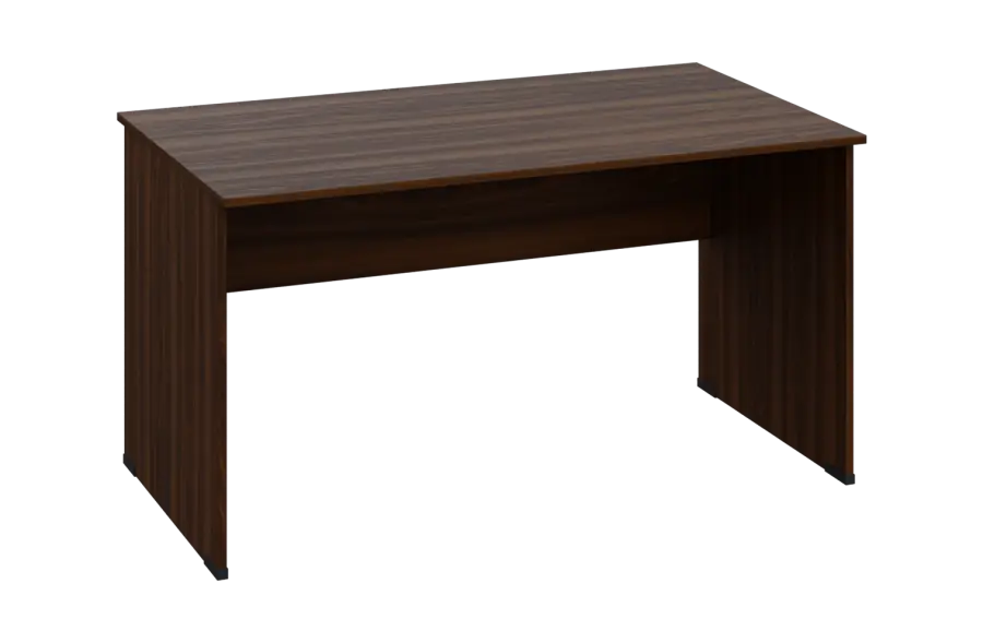 EPL 28 - 14 stůl kancelářský, dřevěná podnož, deska 25 mm, široký 1400 mm, ořech královský